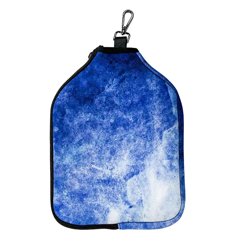 Pickleball paddle bag in multiple colors, standing upright on a court bench