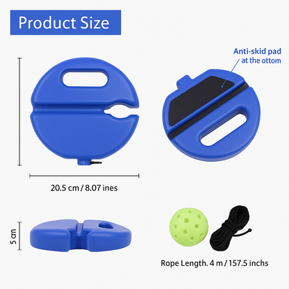 Pickleball Trainer Rebound Ball Set - Practice Ball + Base for Solo Training & Drills